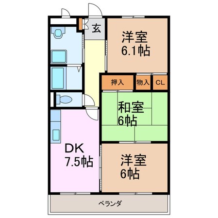 エクセルメゾンＡ棟の物件間取画像